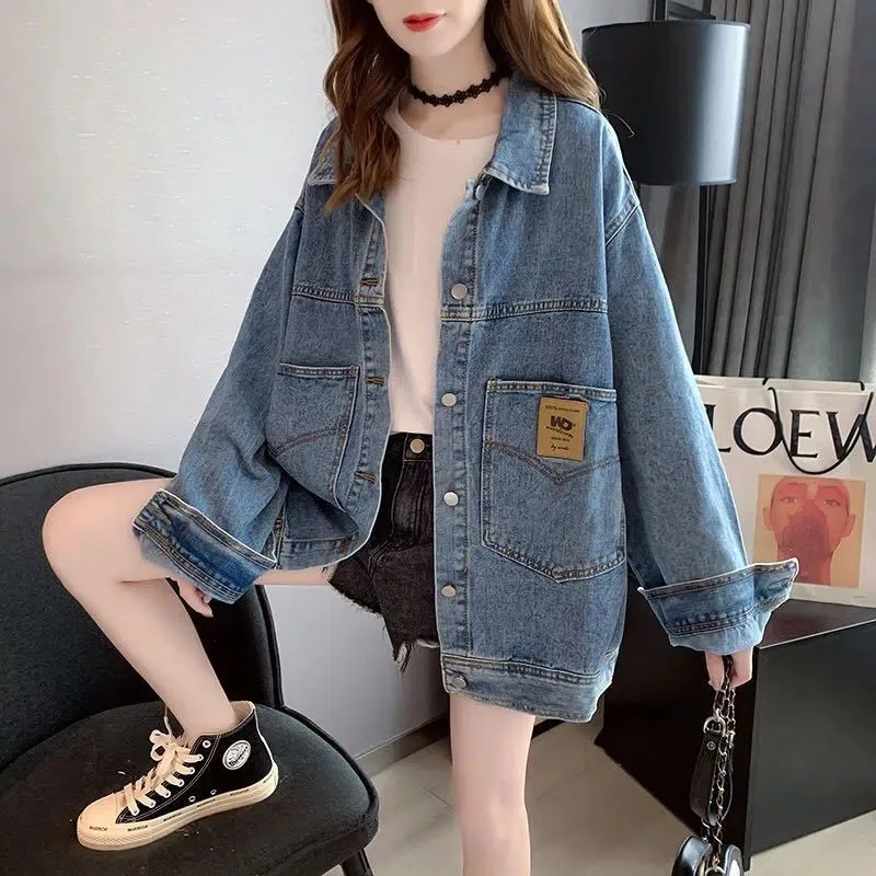 Spring Women's Medium Length Jacket Korean Fashion Casual Denim Coat Loose Cardigan POLO Collar Top
Spring Women's Medium Length Jacket Korean Fashion Casual Denim Coat Loose Cardigan POLO Collar Top