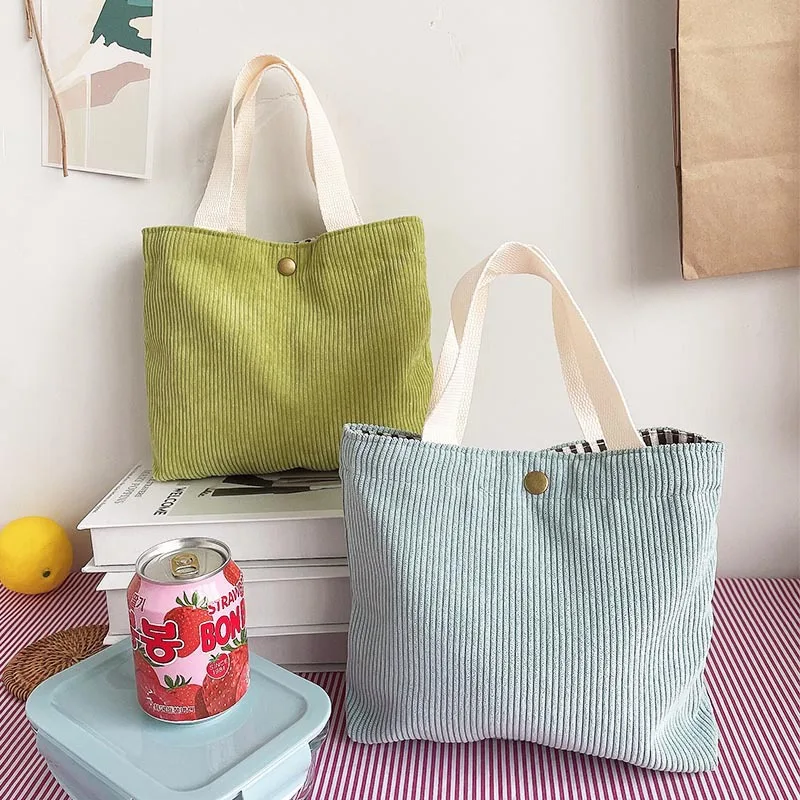 Small Corduroy Lunch Bag for Women Eco Canvas Portable Tote Bags Mini Female Students Bento Picnic Food Bag Travel Handbags
Small Corduroy Lunch Bag for Women Eco Canvas Portable Tote Bags Mini Female Students Bento Picnic Food Bag Travel Handbags