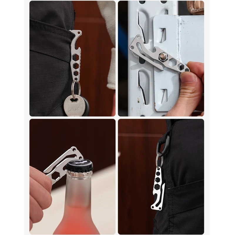 Keys Anti-lost Buckle Stainless Steel Keyring with Bottle Opener Hexagonal Wrench Gift for Men Husband Father
Keys Anti-lost Buckle Stainless Steel Keyring with Bottle Opener Hexagonal Wrench Gift for Men Husband Father