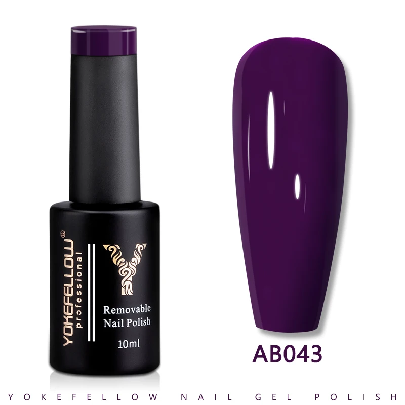 

YOKEFELLOW UV светодиодный Гель-лак для ногтей фиолетовый AB043 10 мл профессиональные полуперманентные гелевые лаки для ногтей