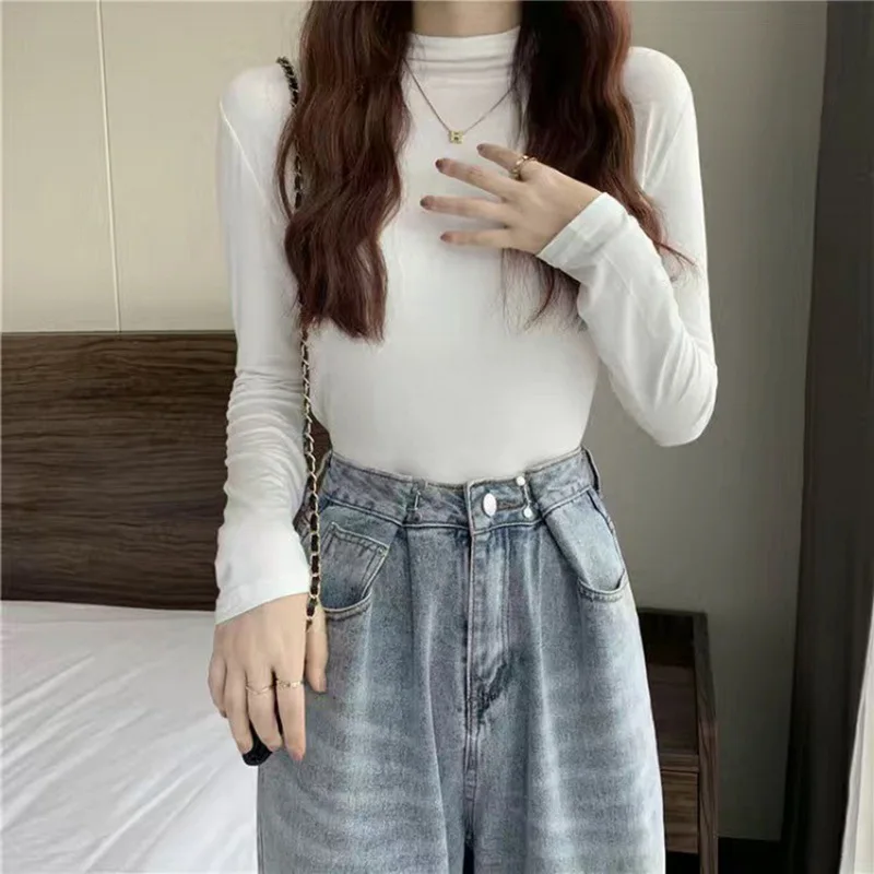 Turtleneck Sweater Autumn Long Sleeve Shirt Pullover Slim Korean Simple Basic Solid Color Tops Cheap Jumper T Shirt Women
Turtleneck Sweater Autumn Long Sleeve Shirt Pullover Slim Korean Simple Basic Solid Color Tops Cheap Jumper T Shirt Women