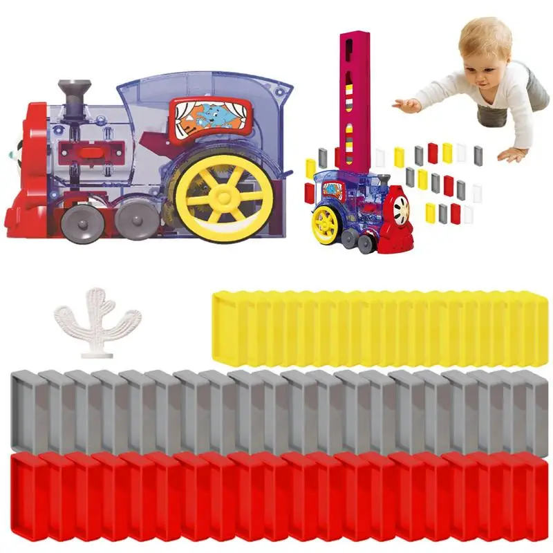 

Domino Train For Kids Train Dominoes Set With Colorful Lighting And Sound Domino Rally Electric Train Set Domino Stacking Toy