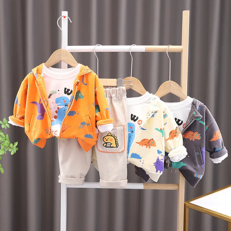 Larua Kors 2023, корейский комплект детской одежды, весенний хлопковый комплект из 3 предметов с длинным рукавом и круглым вырезом, с мультяшным динозавром, серого цвета, одежда для мальчиков 12M-5T
Larua Kors 2023, корейский комплект детской одежды, весенний хлопковый комплект из 3 предметов с длинным рукавом и круглым вырезом, с мультяшным динозавром, серого цвета, одежда для мальчиков 12M-5T