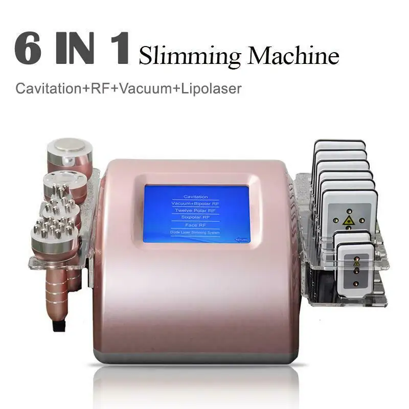 New 6 In 1 40K Vacuum Cavitation System Ultrasonic RF Cavitation Lipo Laser Machine With 8 Pads Body Slimming Equipment
New 6 In 1 40K Vacuum Cavitation System Ultrasonic RF Cavitation Lipo Laser Machine With 8 Pads Body Slimming Equipment