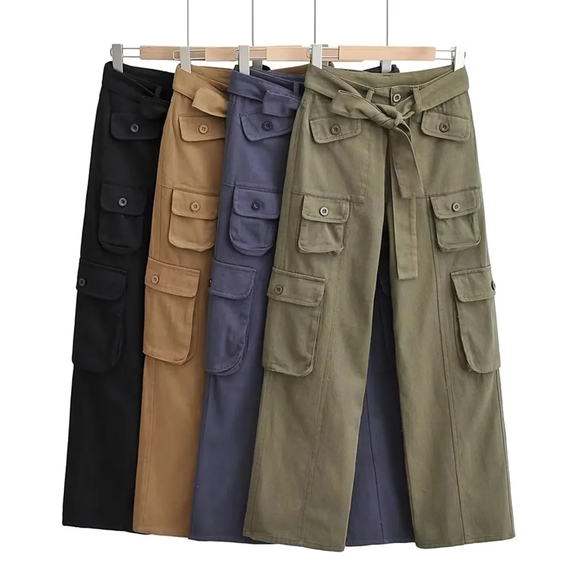 Maxdutti Solid Cotton High Wasit Pockets Straight Trousers Women American Vintage Multicolor Loose Cargo Pants
Maxdutti Solid Cotton High Wasit Pockets Straight Trousers Women American Vintage Multicolor Loose Cargo Pants