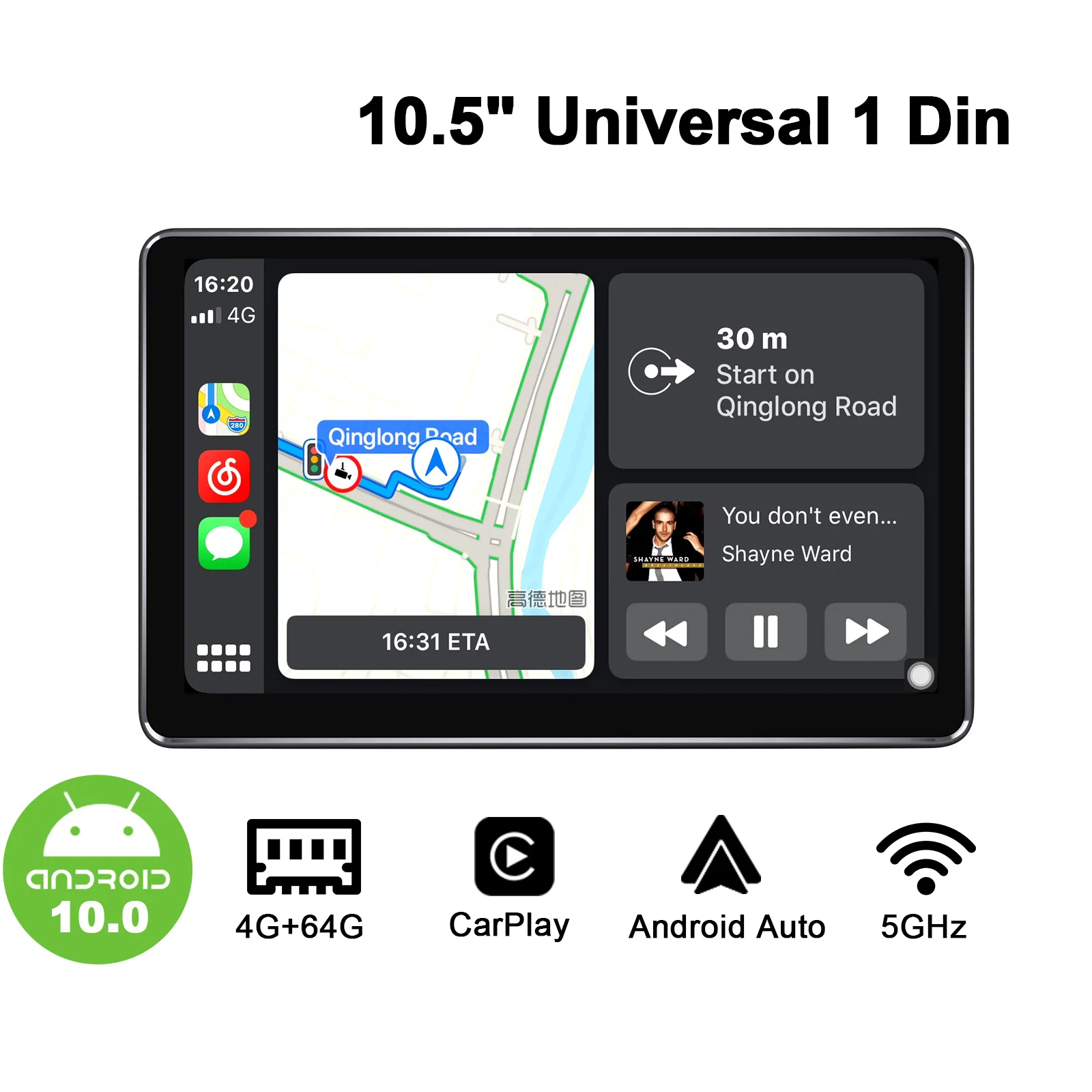 After Market Replacement 10.5" Car Radio Android 10.0 Universal Head Unit Car Multimedia Player GPS Naviagtion Carplay Netflix
After Market Replacement 10.5" Car Radio Android 10.0 Universal Head Unit Car Multimedia Player GPS Naviagtion Carplay Netflix
