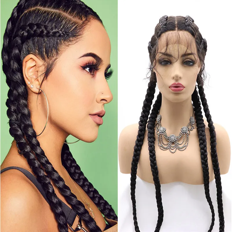 Braids Hair New Braided Wigs Full Lace Wig 32-34Long Synthetic Baby Hair For Black Women Handmade Lace Braided Wigs
Braids Hair New Braided Wigs Full Lace Wig 32-34Long Synthetic Baby Hair For Black Women Handmade Lace Braided Wigs