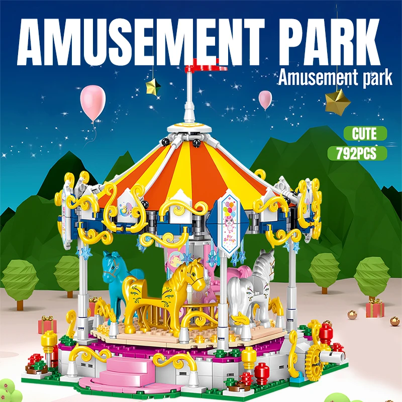 City Amusement Park Mini Building Blocks Friends Pirate Ship Coaster Ferris Wheel Figures Bricks DIY Toys for Children Girls
City Amusement Park Mini Building Blocks Friends Pirate Ship Coaster Ferris Wheel Figures Bricks DIY Toys for Children Girls