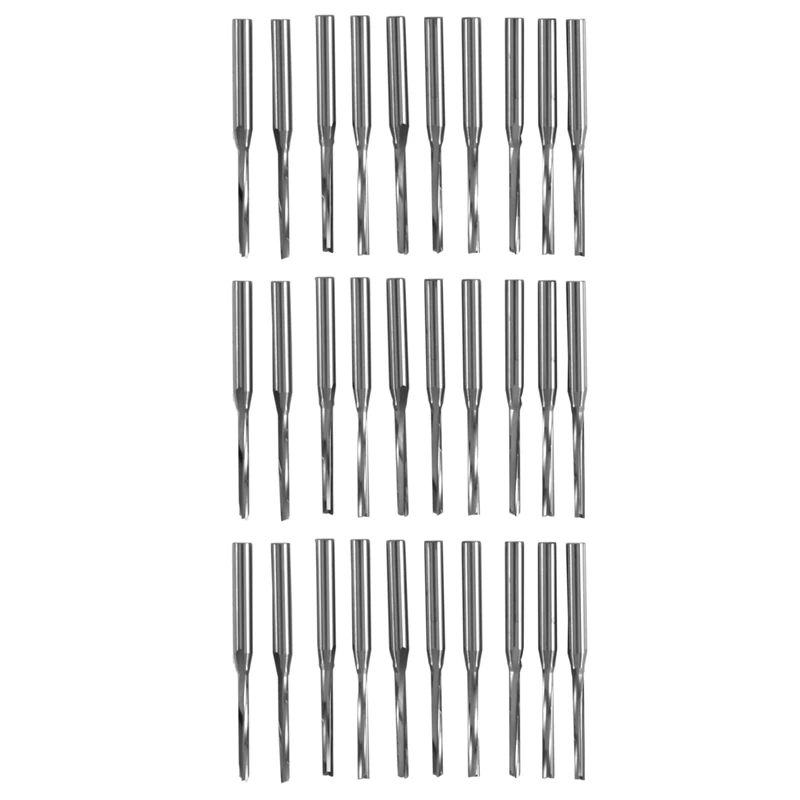 30 Pcs Two Flutes Straight End Mills Straight Slot Bit Wood Cutter Two Double Flute Bits 3.175X2x17mm For CNC Router
30 Pcs Two Flutes Straight End Mills Straight Slot Bit Wood Cutter Two Double Flute Bits 3.175X2x17mm For CNC Router