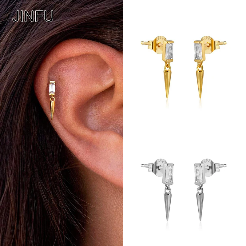 JINFU Gold Silver Plated Stud Earrings for Women Luxury Girl's CZ Zircon Piercing Drop Earrings 2022 Fashion Jewelry Wholesale
JINFU Gold Silver Plated Stud Earrings for Women Luxury Girl's CZ Zircon Piercing Drop Earrings 2022 Fashion Jewelry Wholesale