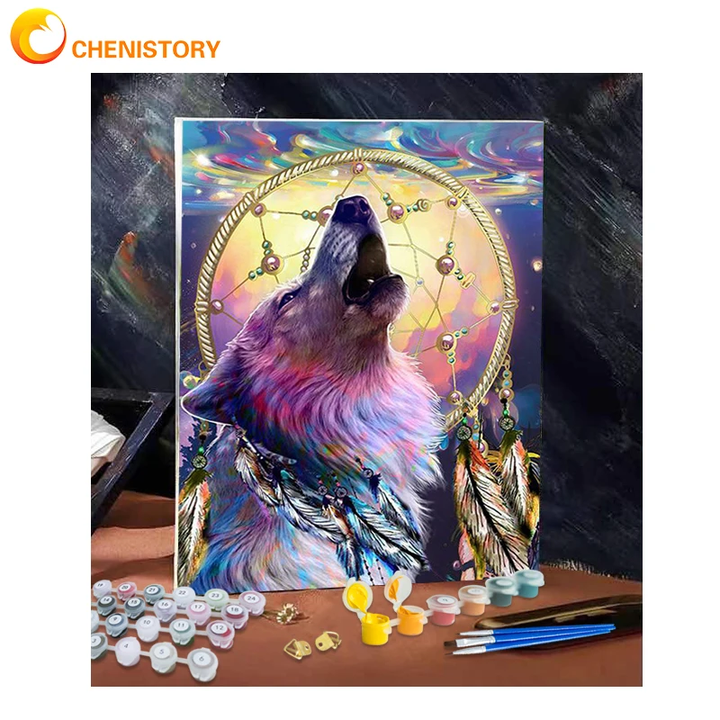 CHENISTORY Paint By Number Animal Wolf HandPainted DIY Gift Kits Drawing On Canvas Oil Painting Picture Wall Art Home Decoration
CHENISTORY Paint By Number Animal Wolf HandPainted DIY Gift Kits Drawing On Canvas Oil Painting Picture Wall Art Home Decoration