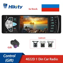 Hikity Car Radio 1 Din 4.1 Inch 4022D FM Audio Stereo Player Bluetooth Autoradio Support Rearview Camera Steering Wheel Contral