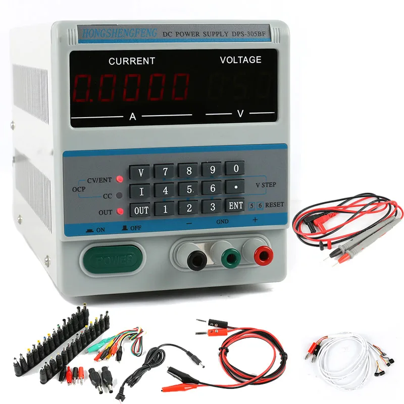 Adjustable DSP-305BF DC Power Supply Digital Laboratory Power Supply 30V 5A 0.1V 0.0001A Phone Repair Kit+DC Jack Set
Adjustable DSP-305BF DC Power Supply Digital Laboratory Power Supply 30V 5A 0.1V 0.0001A Phone Repair Kit+DC Jack Set