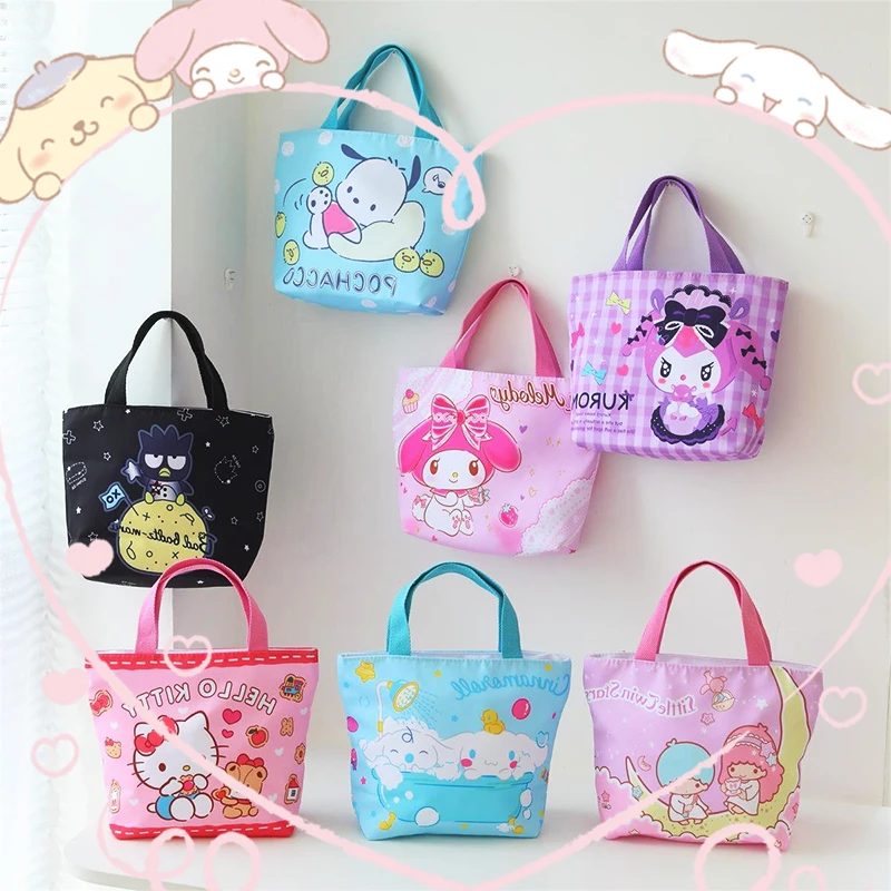 

Kawaii Sanrio Kt Cat Kuromi Cinnamoroll My Melody сумочка большой емкости на молнии для офиса рабочего путешествия для хранения подарок девочке на день рождения