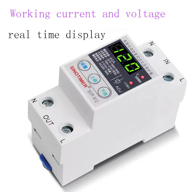 Intelligent Single Phase Adjustable Over-Voltage Under-Voltage Current Protector AC 230V40A Hasover Under Voltage Protection In
Intelligent Single Phase Adjustable Over-Voltage Under-Voltage Current Protector AC 230V40A Hasover Under Voltage Protection In