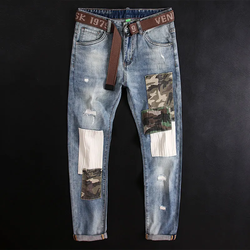Jeans Pria Mode Streetwear Jeans Sobek Pas Badan Elastis Biru Muda Retro Tambalan Pria Celana Punk Denim Hip Hop Desainer Hombre
Jeans Pria Mode Streetwear Jeans Sobek Pas Badan Elastis Biru Muda Retro Tambalan Pria Celana Punk Denim Hip Hop Desainer Hombre