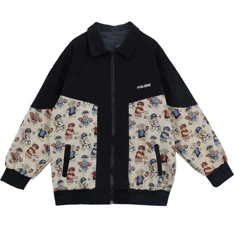 Baseball Jacket Men Clothing 2022 Vintage Fashion Bear Print Varsity Jacket High Street Couple Coats Unisex Loose Patchwork Tops
Baseball Jacket Men Clothing 2022 Vintage Fashion Bear Print Varsity Jacket High Street Couple Coats Unisex Loose Patchwork Tops