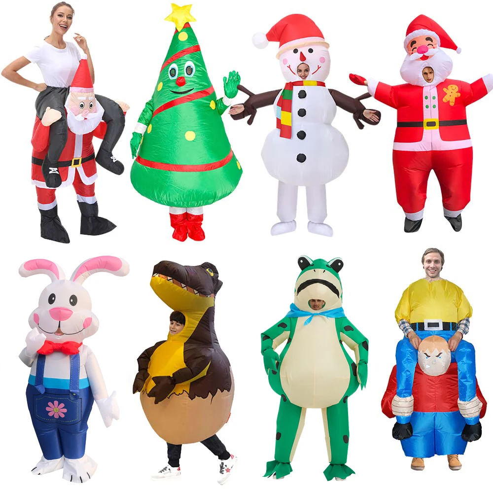 

Halloween Adult Inflatable Mascot Costume Santa Claus, Christmas Snowman Elk Carnival Party