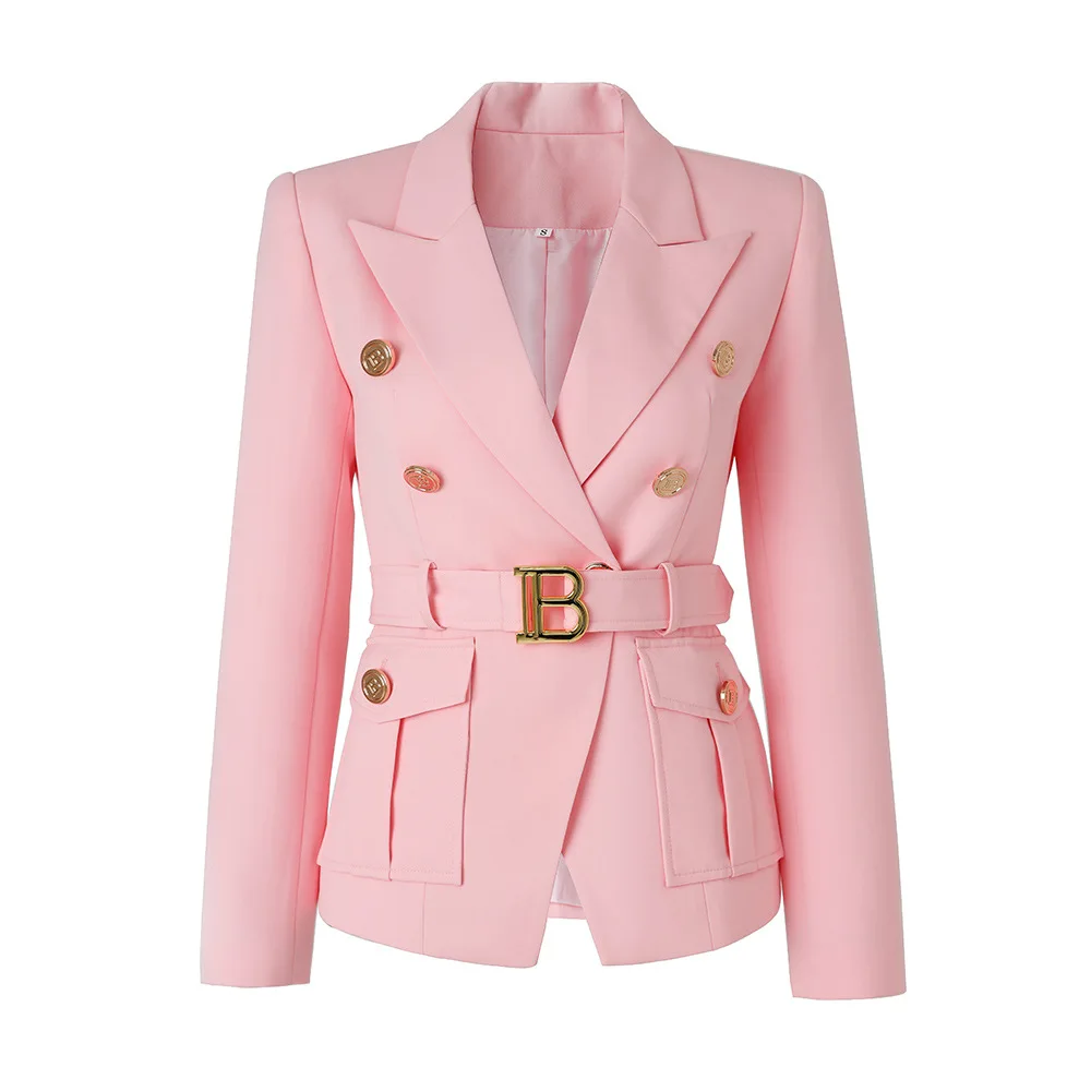 2023 Pink Suit Small Coat Waistband Slim Fit Fit Fit Pocket Decoration Light Luxury High Grade Top Fashion blazer mujer
2023 Pink Suit Small Coat Waistband Slim Fit Fit Fit Pocket Decoration Light Luxury High Grade Top Fashion blazer mujer