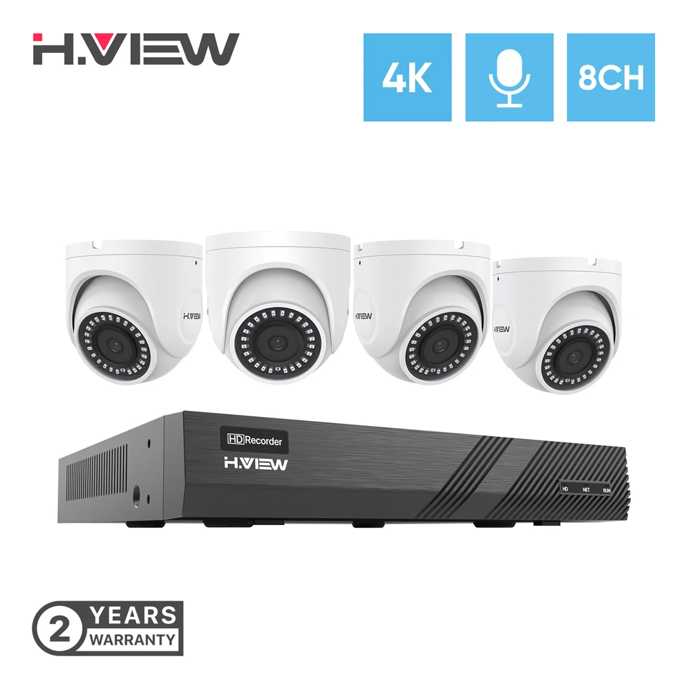 H.View 4K Ultra HD Video Surveillance kit 8MP poe ip camera Set 8CH Dome Security Camera CCTV System H.265 Audio Record Nvr
H.View 4K Ultra HD Video Surveillance kit 8MP poe ip camera Set 8CH Dome Security Camera CCTV System H.265 Audio Record Nvr