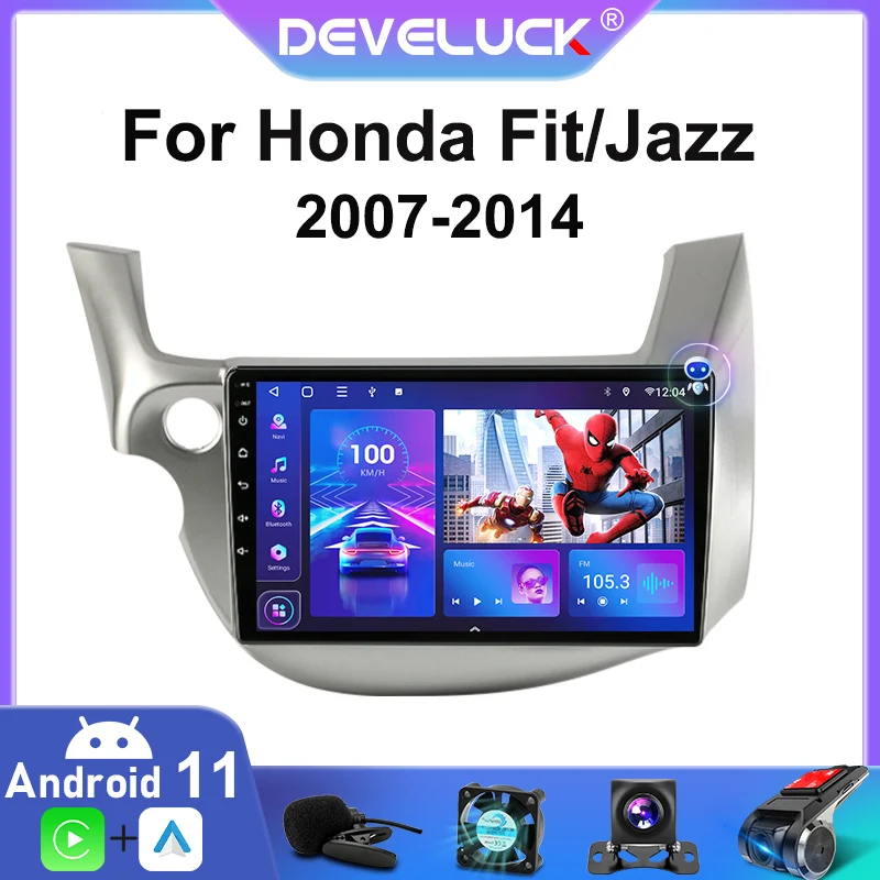 Автомагнитола 2 Din Android 11 мультимедийный видеоплеер для Honda FIT JAZZ 2007-2014 GPS-навигация