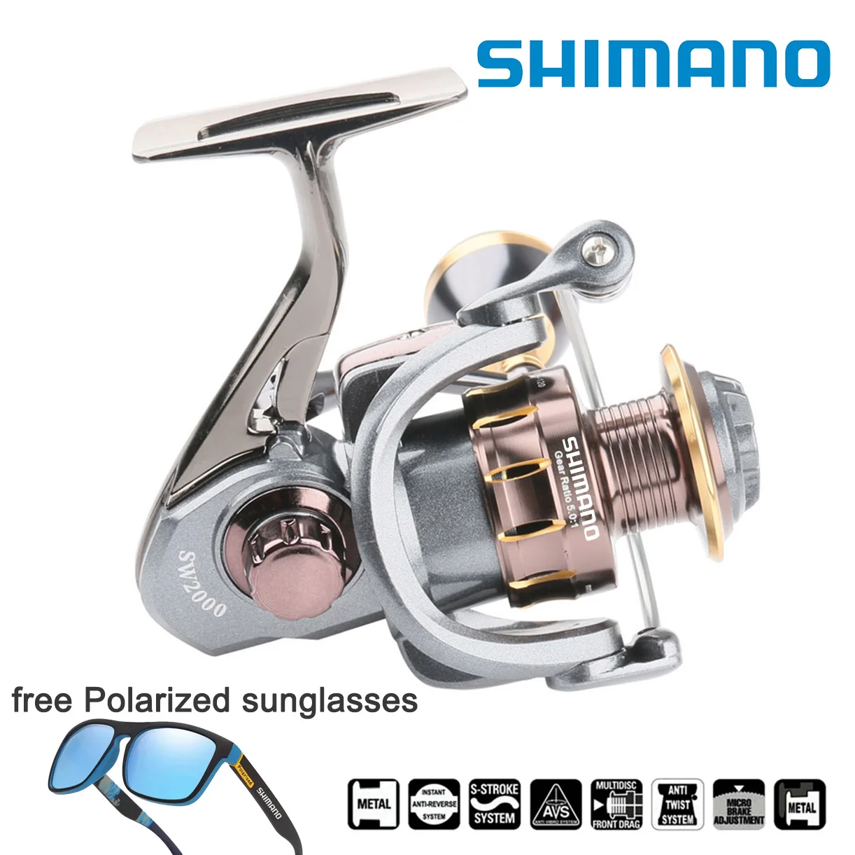 Рыболовная катушка SHIMANO, передняя система фрикциона, спиннинговая катушка для пресной воды
Рыболовная катушка SHIMANO, передняя система фрикциона, спиннинговая катушка для пресной воды