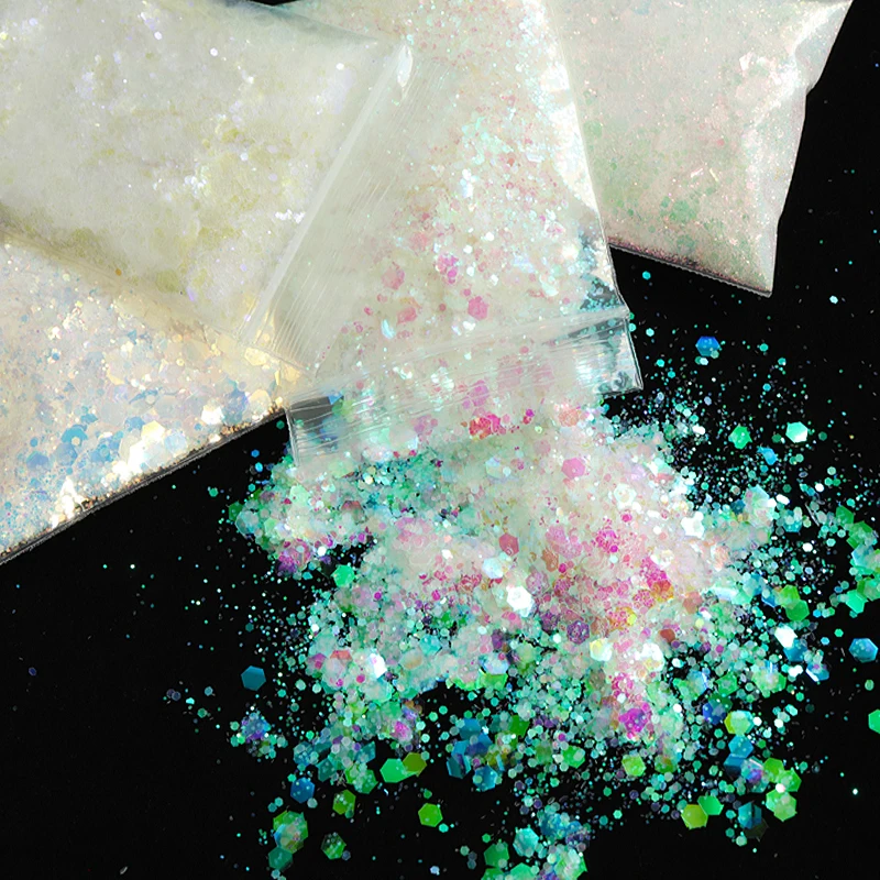 10g Shining Mermaid Chunky Glitter Nail Art Sequins Nail Supplies For Professionals 3D Hexagon Shape AB Flakes Nail Decorations
10g Shining Mermaid Chunky Glitter Nail Art Sequins Nail Supplies For Professionals 3D Hexagon Shape AB Flakes Nail Decorations