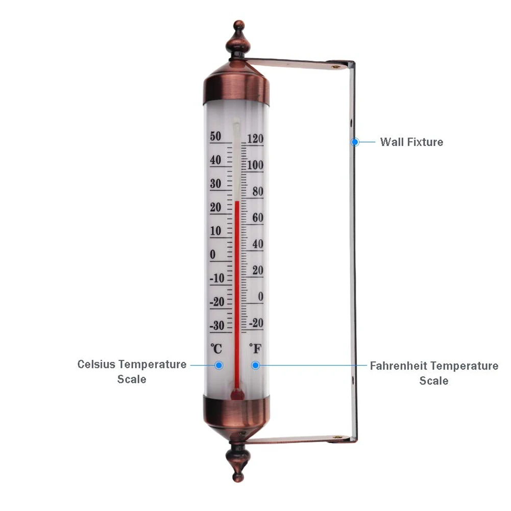 Outdoor Wall Hanging Thermometer -30 To 50°C Home Garden Breeding Thermometer Measurement Tool For Greenhouse Sun Terrace
Outdoor Wall Hanging Thermometer -30 To 50°C Home Garden Breeding Thermometer Measurement Tool For Greenhouse Sun Terrace