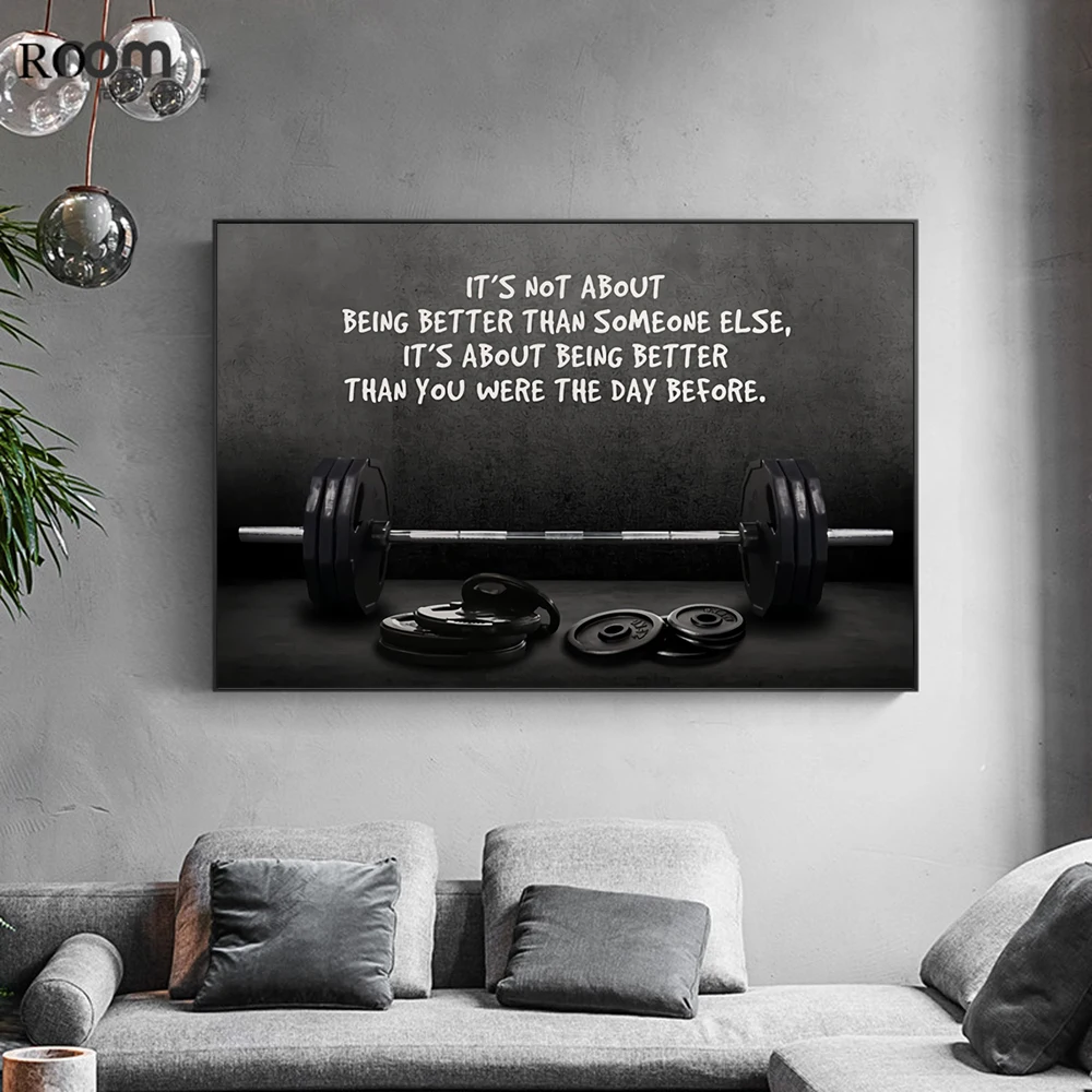 Modern Sports Art Posters and Prints Wall Canvas Art Barbell Decorative Painting Motivating Quote for Gym Room Fitness Lovers
Modern Sports Art Posters and Prints Wall Canvas Art Barbell Decorative Painting Motivating Quote for Gym Room Fitness Lovers