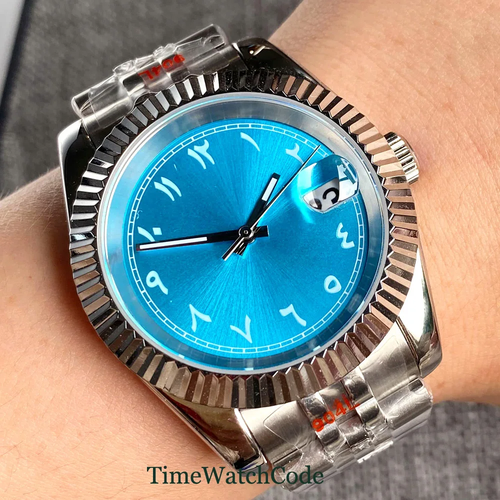 36mm/39mm NH35A Movement Sapphire Crystal Automatic Men's Watch Persian Numbers Blue Dial Unisex Jubilee Strap Fluted Bezel
36mm/39mm NH35A Movement Sapphire Crystal Automatic Men's Watch Persian Numbers Blue Dial Unisex Jubilee Strap Fluted Bezel