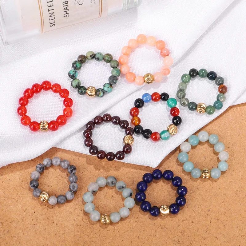 Natural Stone Beads Rings for Women Elegant Crystal Energy 4MM Round Beads Rings Adjustbale Elastic Strand Bohemian Jewelry Gift
Natural Stone Beads Rings for Women Elegant Crystal Energy 4MM Round Beads Rings Adjustbale Elastic Strand Bohemian Jewelry Gift