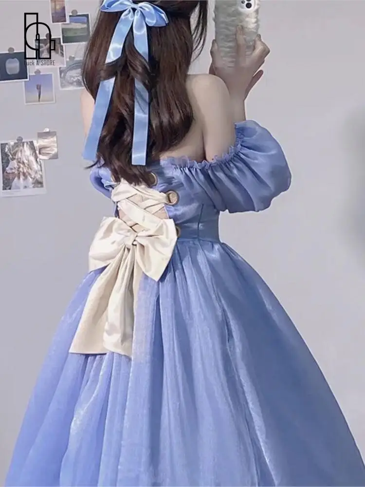 Luck A France Vintage Elegant Dress Women Spring Blue Retro Evening Party Midi Dresses Sweet Vintage Mesh Dress 2023
Luck A France Vintage Elegant Dress Women Spring Blue Retro Evening Party Midi Dresses Sweet Vintage Mesh Dress 2023