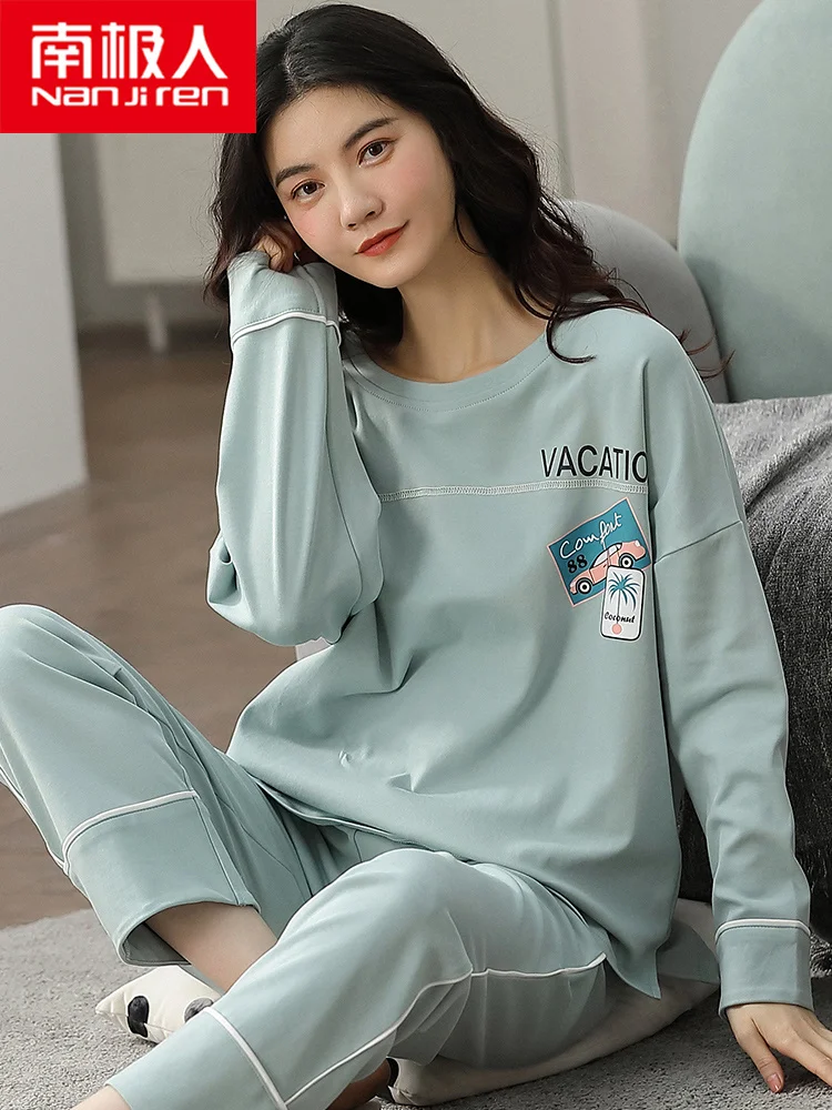 Nanjiren Pajamas Spring and Autumn Women's New Cotton Long Sleeve Thin Large Size Can Be Worn outside in Autumn and Winter Home
Nanjiren Pajamas Spring and Autumn Women's New Cotton Long Sleeve Thin Large Size Can Be Worn outside in Autumn and Winter Home