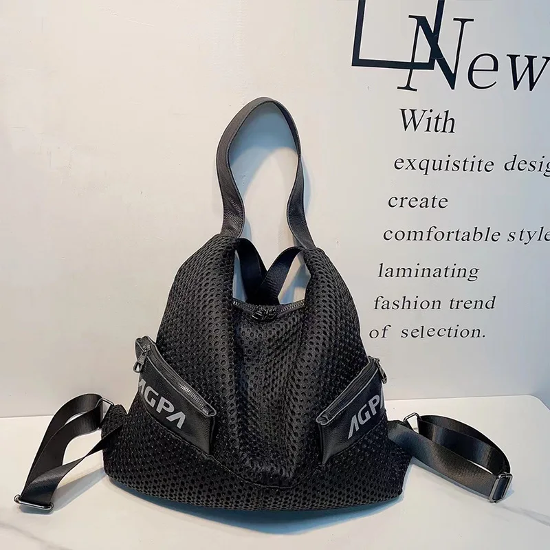 Women's backpack mesh cloth with real leather backpack shoulder bag Travel large capacity casual bag for women Female new
Women's backpack mesh cloth with real leather backpack shoulder bag Travel large capacity casual bag for women Female new
