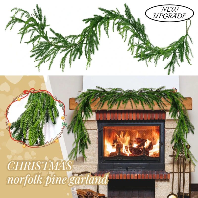 9FT Norfolk Pine Garland Christmas Garland Greenery Artificial Xmas Wreath Rustic Table Runner Holiday Indoor Mantle Decor
9FT Norfolk Pine Garland Christmas Garland Greenery Artificial Xmas Wreath Rustic Table Runner Holiday Indoor Mantle Decor