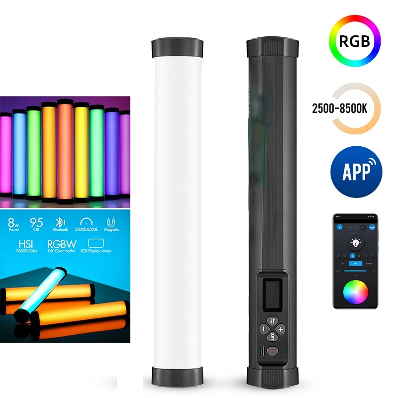 LED Video Stick Tube Light, CRI 95+ TLCI 97 +,Built-in APP Lithium Battery Magnetic Function
LED Video Stick Tube Light, CRI 95+ TLCI 97 +,Built-in APP Lithium Battery Magnetic Function