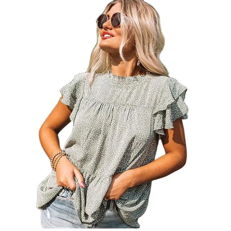 Europe And America Women Summer Blouse Ruffles Shirt Fashion Printed Dots Women Tops 2 Colors Drop Shipping
Europe And America Women Summer Blouse Ruffles Shirt Fashion Printed Dots Women Tops 2 Colors Drop Shipping