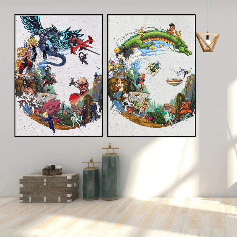 Classic Japanese Anime Canvas Painting Naruto One Piece Dragon Ball Poster and Print Wall Art Picture for Living Room Home Decor 
Classic Japanese Anime Canvas Painting Naruto One Piece Dragon Ball Poster and Print Wall Art Picture for Living Room Home Decor