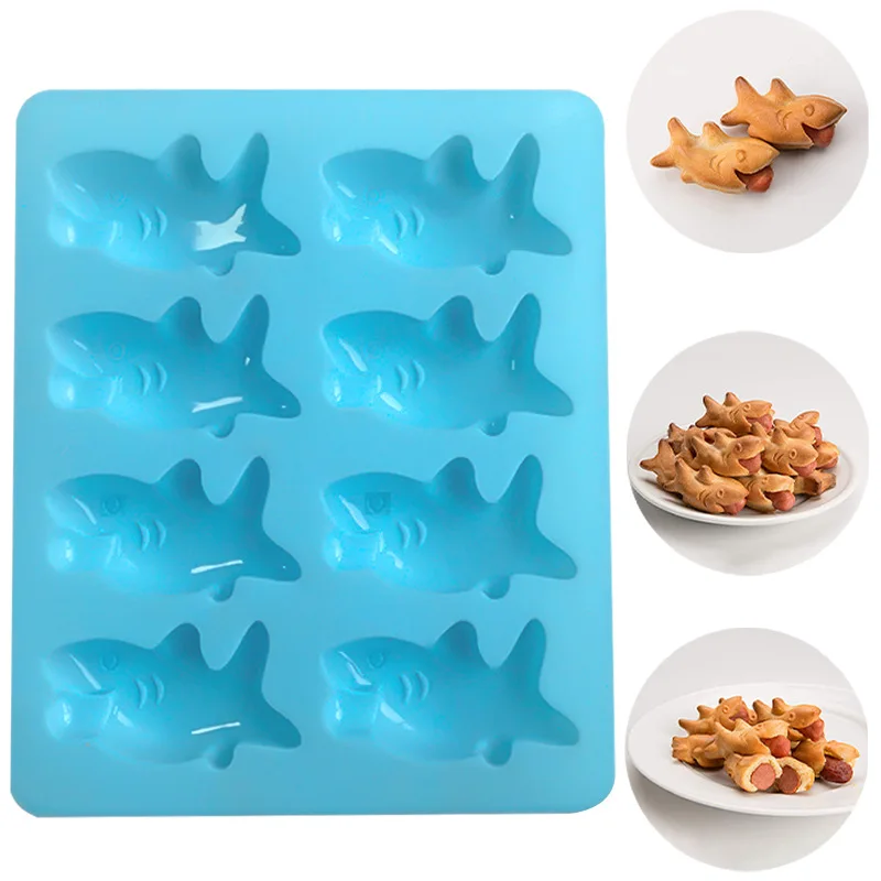 

Shark Biscuit Mold Chocolate Mold Ice Cube Tray Candy Gummy Baking Mould DIY Fondant Cake Decorating Tools Moldes Silicona