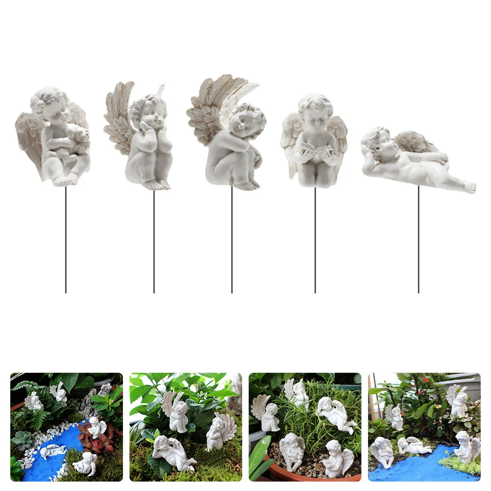 

Garden Decor Angel Angels Stakes Jupiter Statue Figurines Statues Outdoor Cupid Yard Memorial Cherub Resin Stake Figurine