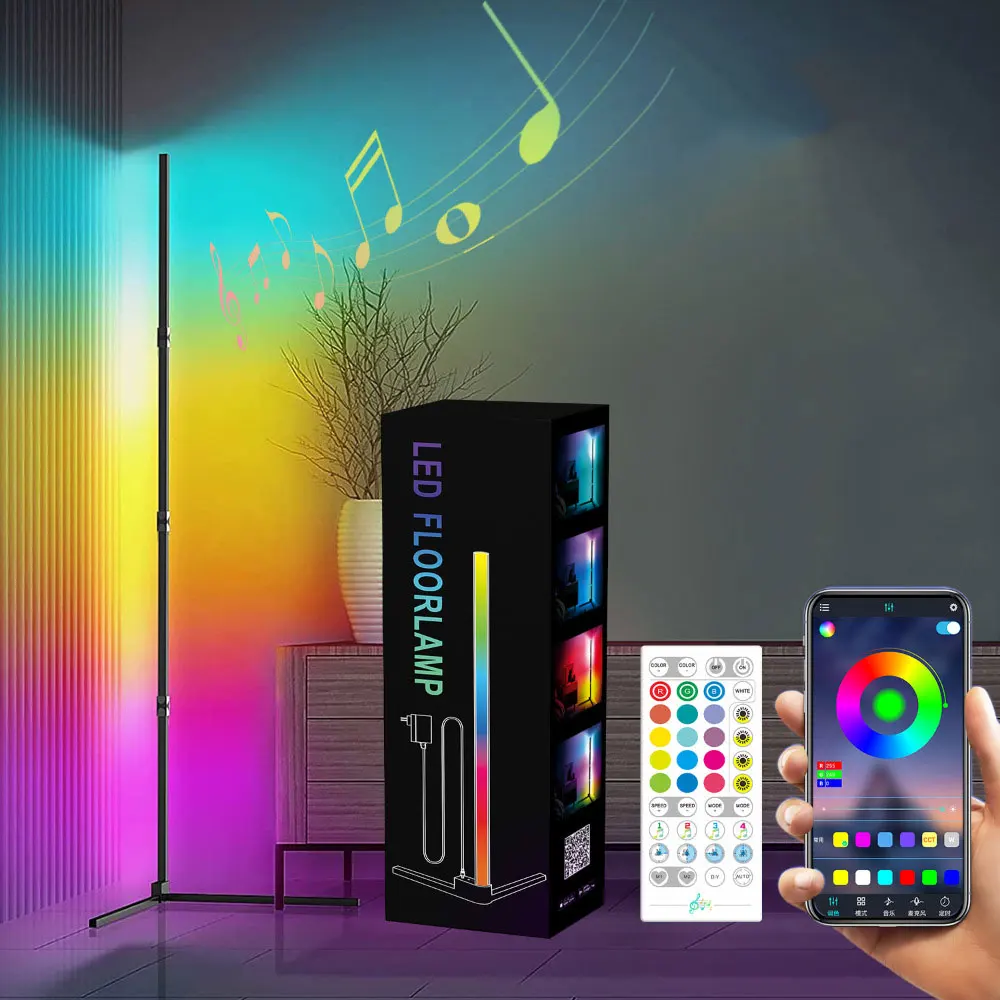 1.5m Splicing Corner Light LED Living Room Bedroom Full Color Atmosphere Lights App Smart Bluetooth Magic Floor Lamp Night Light
1.5m Splicing Corner Light LED Living Room Bedroom Full Color Atmosphere Lights App Smart Bluetooth Magic Floor Lamp Night Light