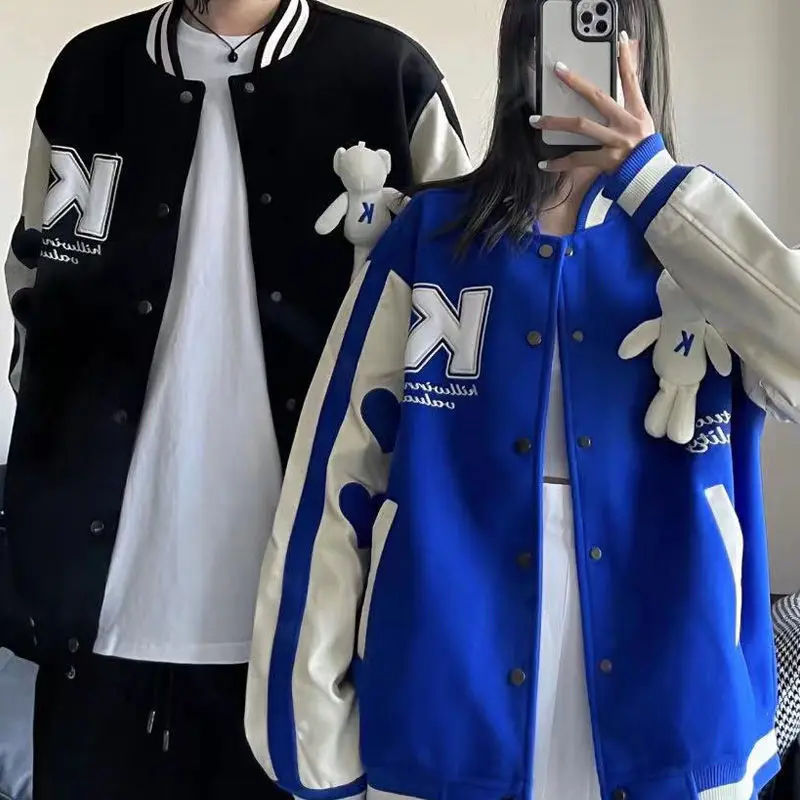 Bear baseball jacket couple jackets 2022 autumn winter new Korean fashion preppy style casual loose men women varsity jacket
Bear baseball jacket couple jackets 2022 autumn winter new Korean fashion preppy style casual loose men women varsity jacket