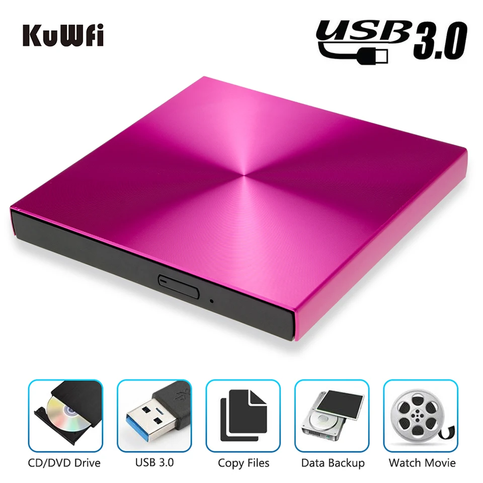 KuWFi USB 3.0 External DVD Burner DVD-RW CD-ROM Player Slim Portable Optical Drive For MacBook Laptop/Windows Notebook
KuWFi USB 3.0 External DVD Burner DVD-RW CD-ROM Player Slim Portable Optical Drive For MacBook Laptop/Windows Notebook