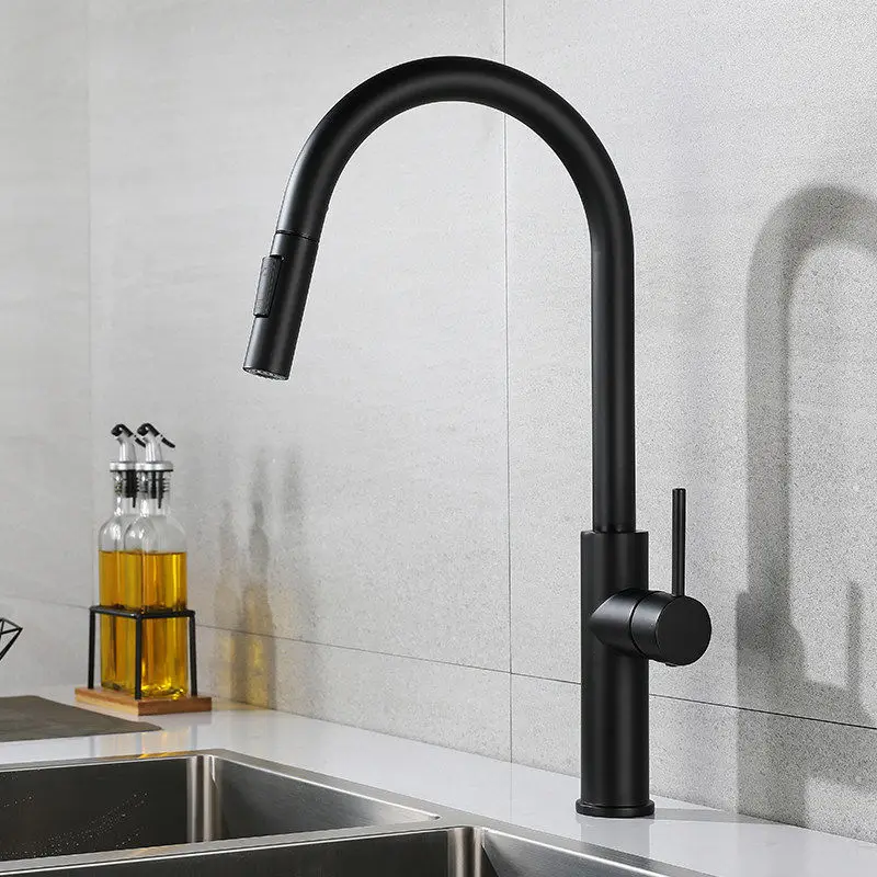 Pull Out Kitchen Sink Faucet Stream Sprayer Gourmet Kitchen Faucets Rotatable Basin Mixer Tap Hot Cold Crane Brass Black 
Pull Out Kitchen Sink Faucet Stream Sprayer Gourmet Kitchen Faucets Rotatable Basin Mixer Tap Hot Cold Crane Brass Black