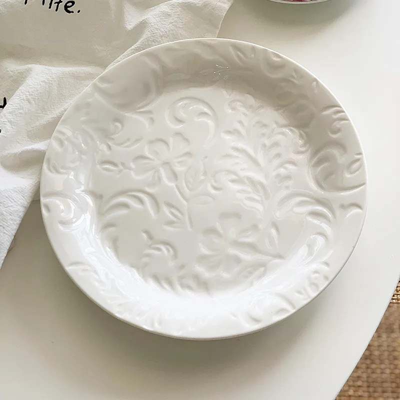 1pc 8“ Entire Plate With Embossed Floral Pattern White Ceramic Plate Round Home Dining Plates Serving Plate Dessert Plate
1pc 8“ Entire Plate With Embossed Floral Pattern White Ceramic Plate Round Home Dining Plates Serving Plate Dessert Plate