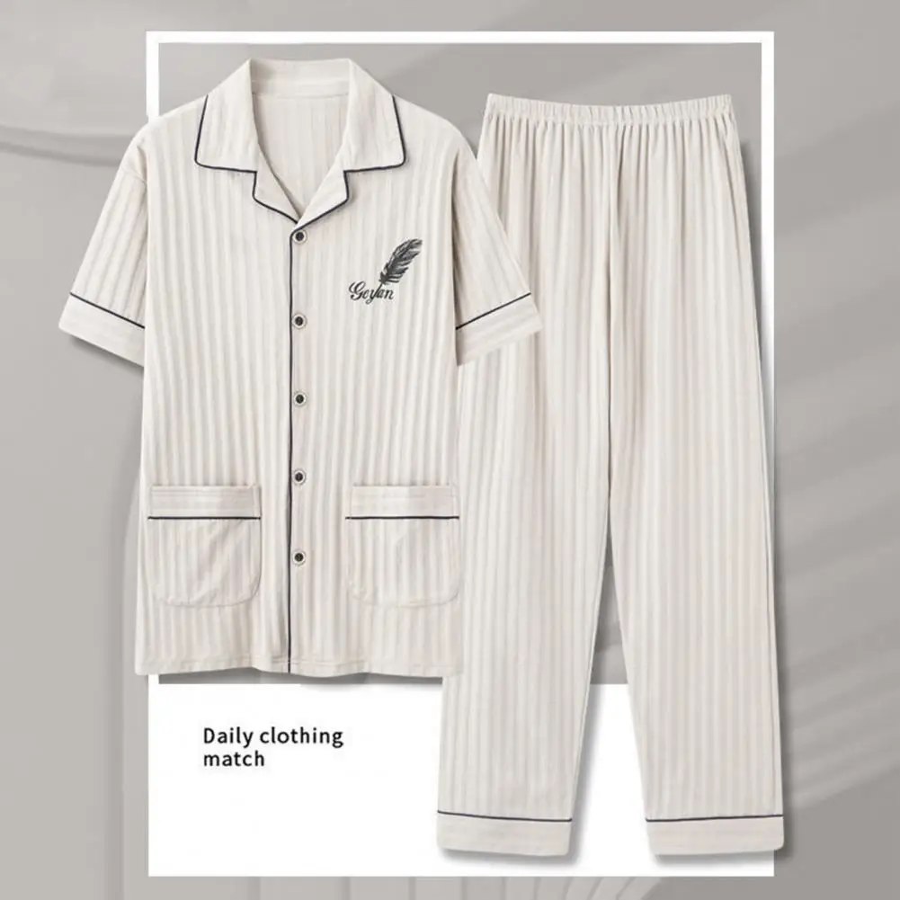 Hot!2Pcs/Set Lapel Short Sleeve Pockets Buttons Placket Pajama Set Men Summer Top Pants Loungewear Set
Hot!2Pcs/Set Lapel Short Sleeve Pockets Buttons Placket Pajama Set Men Summer Top Pants Loungewear Set