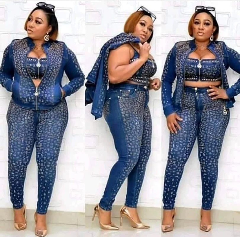 2022 Casual African Denim 3 Piece Sets Ladies Full Sleeve Tops And Pants With Bra Sets Fashion Flowers Tracksuit Sets For Women
2022 Casual African Denim 3 Piece Sets Ladies Full Sleeve Tops And Pants With Bra Sets Fashion Flowers Tracksuit Sets For Women