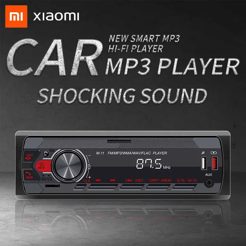 XIAOMI New M11 Car MP3 Player 12V Bluetooth Hands-free FM Car Radio Colorful Light Audio Central Control Modified Car Player
XIAOMI New M11 Car MP3 Player 12V Bluetooth Hands-free FM Car Radio Colorful Light Audio Central Control Modified Car Player