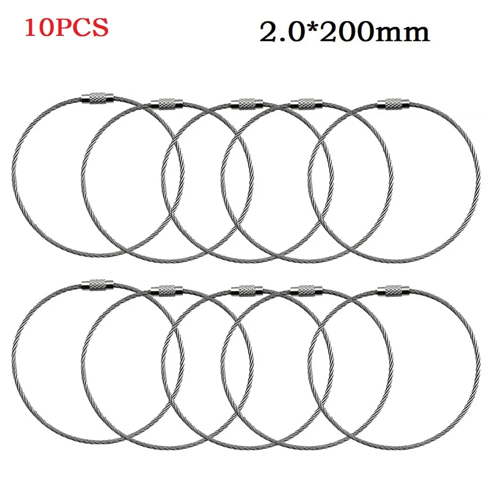 10Pcs 1.5/2mm Stainless Steel Wire Cable Keychain Tag Rope Loop Screw Lock Gadget Ring Circle Hanging Hand Tool
10Pcs 1.5/2mm Stainless Steel Wire Cable Keychain Tag Rope Loop Screw Lock Gadget Ring Circle Hanging Hand Tool