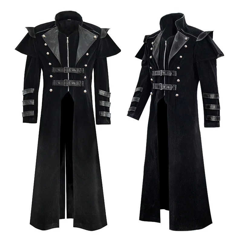 Court banquet zipper fork long trench coat COS stage performance costumes
Court banquet zipper fork long trench coat COS stage performance costumes